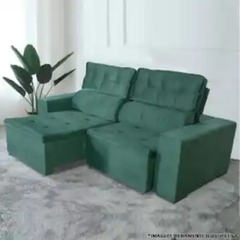 Sofá 3 lugares florenza 2 assentos retrátil e reclinável 2.30m tc 60./verde