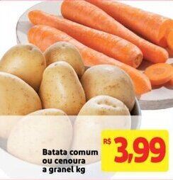 Extra Supermercado Batata comum ou cenoura a granel 1kg oferta