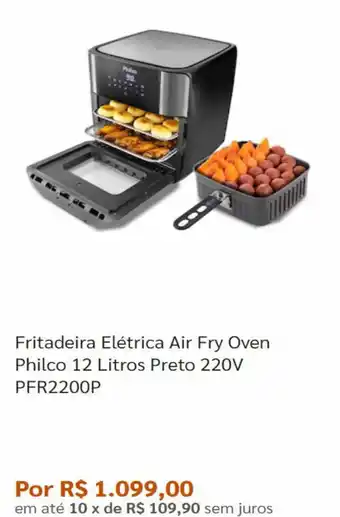 Pontofrio Fritadeira Eletrica Air Fry Oven Philco 12L Preto 220v oferta