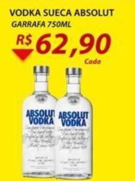 Assaí Atacadista Vodka Sueca Absolut 750ml oferta