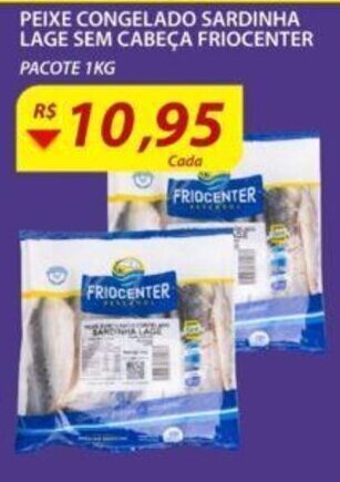 Assaí Atacadista Peixe congelado Sardinha Lage sem Cabeca Friocenter 1kg oferta