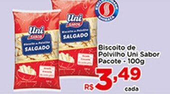 Shibata Supermercados Biscoito de Polvilho Uni Sabor pacote 100g oferta