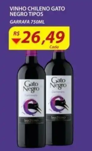 Assaí Atacadista Vinho Chileno Gato Negro 750ml oferta