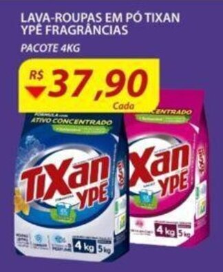 Assaí Atacadista Lava roupas em po Tixan Ype Fragrancias 4kg oferta