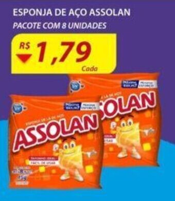 Assaí Atacadista Esponja de Aco Assolan oferta