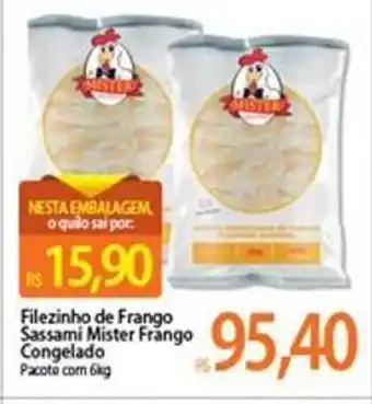 Atacadão Filezinho de Frango Sassami Mister frango congelado 1kg oferta