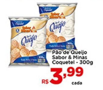 Shibata Supermercados Pao de Queijo Sabor & Minas Coquetel 300g oferta