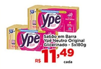 Sabao em Barra Ype Neutro Original Glicerinado 5x180g