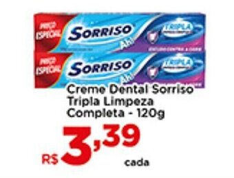 Creme dental Sorriso Tripla Limpeza Completa 120g