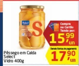 Pêssego em calda select vidro 400g