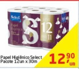 Tenda Atacado Papel higiênico select pacote 12un x 30m oferta