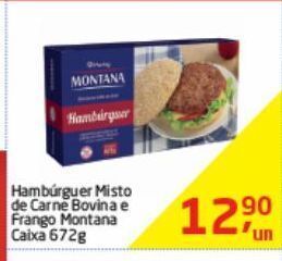 Tenda Atacado Hambúrguer misto de carne bovina e frango montana caixa 672g oferta
