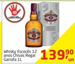 Whisky escocês 12 anos chivas regal 1l