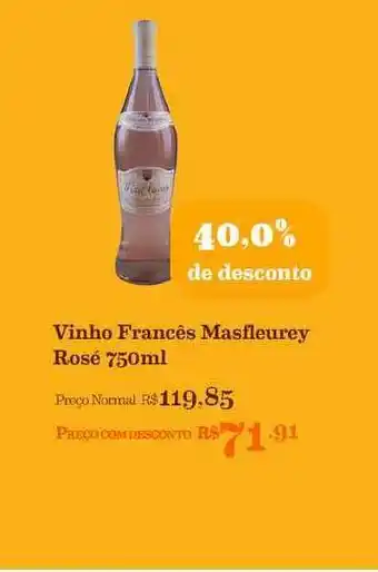 Mercadinhos São Luiz Vinho Francês Masfleurey Rosé 40% De Desconto 750ml oferta