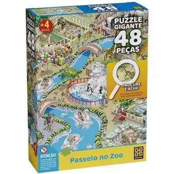 Pão de Açúcar Quebra-cabeça gigante 48 peças - procure e ache - passeio no zoo - grow oferta