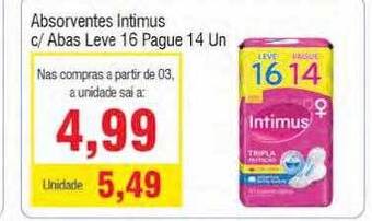 Spani Atacadista Absorvente intimus c- abas oferta