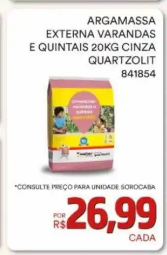 Conibase Argamassa externa varandas e quintais cinza quartzolit oferta