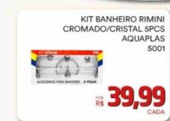 Kit banheiro rimini cromado-cristal 5pcs aquaplas