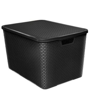 Freitas Varejo Organizador rattan com tampa preto arqplast 40l 25603pm oferta