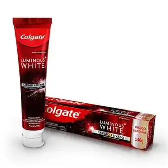 X Supermercados Creme dental para clareamento colgate luminous white carvão ativado 140g oferta