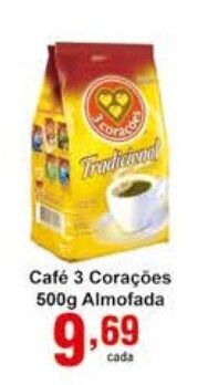 Rossi Supermercado Cafe 3 Coracoes 500g Almofada oferta