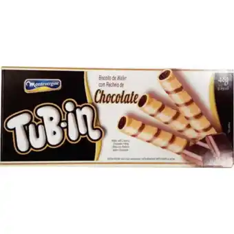 Atacadão Canudo de wafer recheado sabor chocolate caixa 48g - montevergine/tub-in oferta