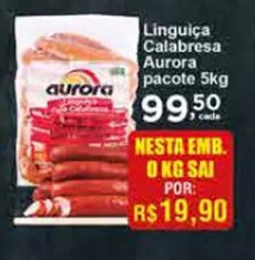 Rossi Supermercado Linguica Calabresa Aurora Pacote 1kg oferta
