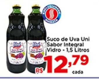 Shibata Supermercados Suco de Uva Uni Sabor Integral Vidro 1.5L oferta