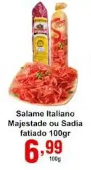Rossi Supermercado Salame Italiano Majestade Ou Sadia fatiado 100g oferta