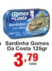 Rossi Supermercado Sardinha Gomes da Costa 125g oferta