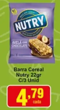 Rossi Supermercado Barra Cereal Nutry 22g c/3 unid oferta