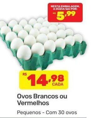 Supermercados Condor Ovos brancos ou Vermelhos 30 ovos oferta