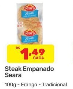 Supermercados Condor Steak Empanado Seara 100g oferta