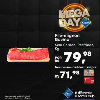 Sam's Club File-mignon Bovino sem cordao, resfriado 1kg oferta