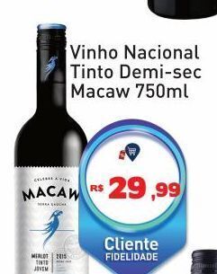 Tonin Superatacado Vinho nacional tinto demi-sec macaw 750ml oferta