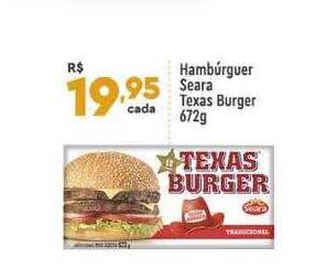 Supper Rissul Hambúrguer seara texas burger oferta