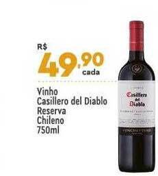 Supper Rissul Vinho casillero del diablo reserva chileno oferta