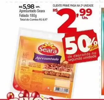 Brasão Supermercados Apresuntado seara fatiado oferta