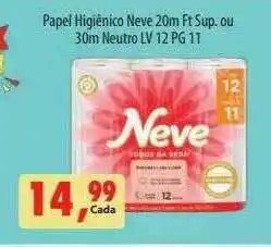 Paulistão Supermercados Papel higiênico neve 20m ft sup ou 30m neutro lev 12 pg 11 oferta