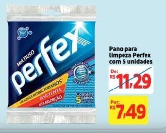 Extra Supermercado Pano para limpeza Perfex com 5 unidades oferta