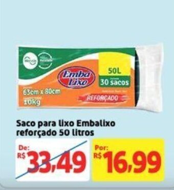 Saco para lixo Embalixo Reforcado 50L