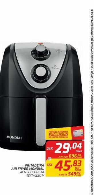GBarbosa Fritadeira air fryer mondial oferta