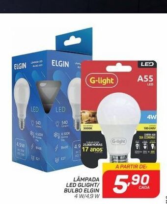Lâmpada led glight/ bulbo elgin
