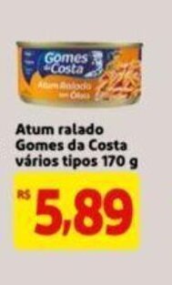 Extra Supermercado Atum Ralado Gomes da Costa varios tipos 170g oferta