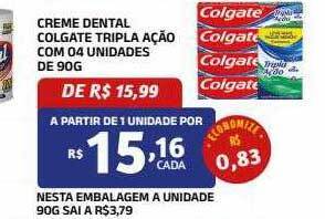 Bahamas Mix Creme dental colgate tripla ação com 04 oferta