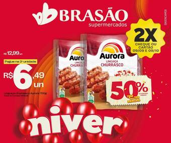 Brasão Supermercados Linguiça churrasco aurora oferta