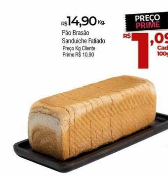 Brasão Supermercados Pão brasão sanduiche fatiado oferta