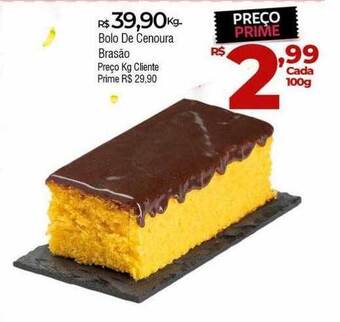 Brasão Supermercados Bolo de cenoura brasão oferta