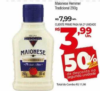 Brasão Supermercados Maionese hemmer tradicional 50% de desconto na segunda unidade oferta