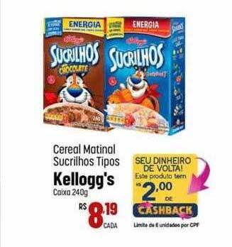 Muffato Cereal matinal sucrilhos tipos kellogg's oferta